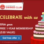 FREE Year Membership to Coupons.com Savings Club