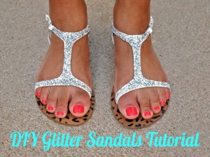 DIY Glitter Sandals Tutorial